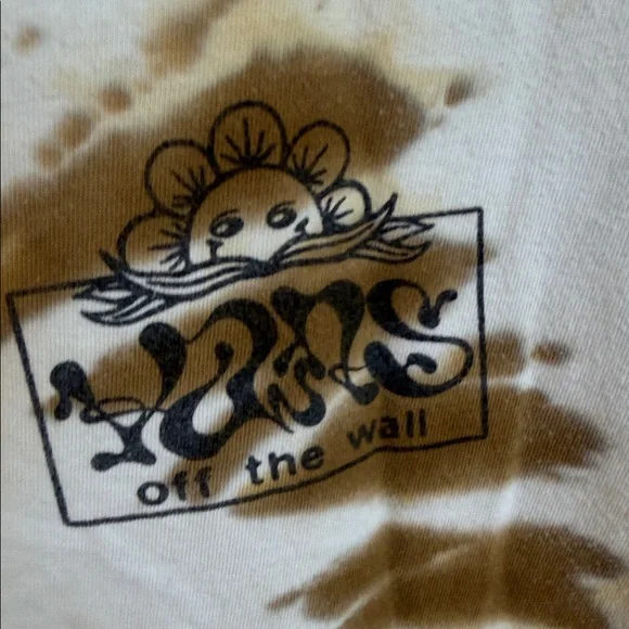 Vans White and Brown Tie-Dye Short Sleeve Crew T-Shirt - Picture 3 of 4